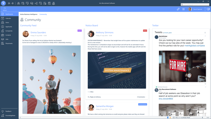The Best Recruitment Software and CRM | itris 9 Community Hub 1