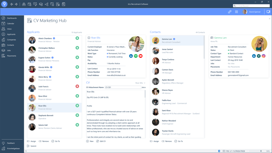 The Best Recruitment Software and CRM | itris 9 CV Marketing Hub