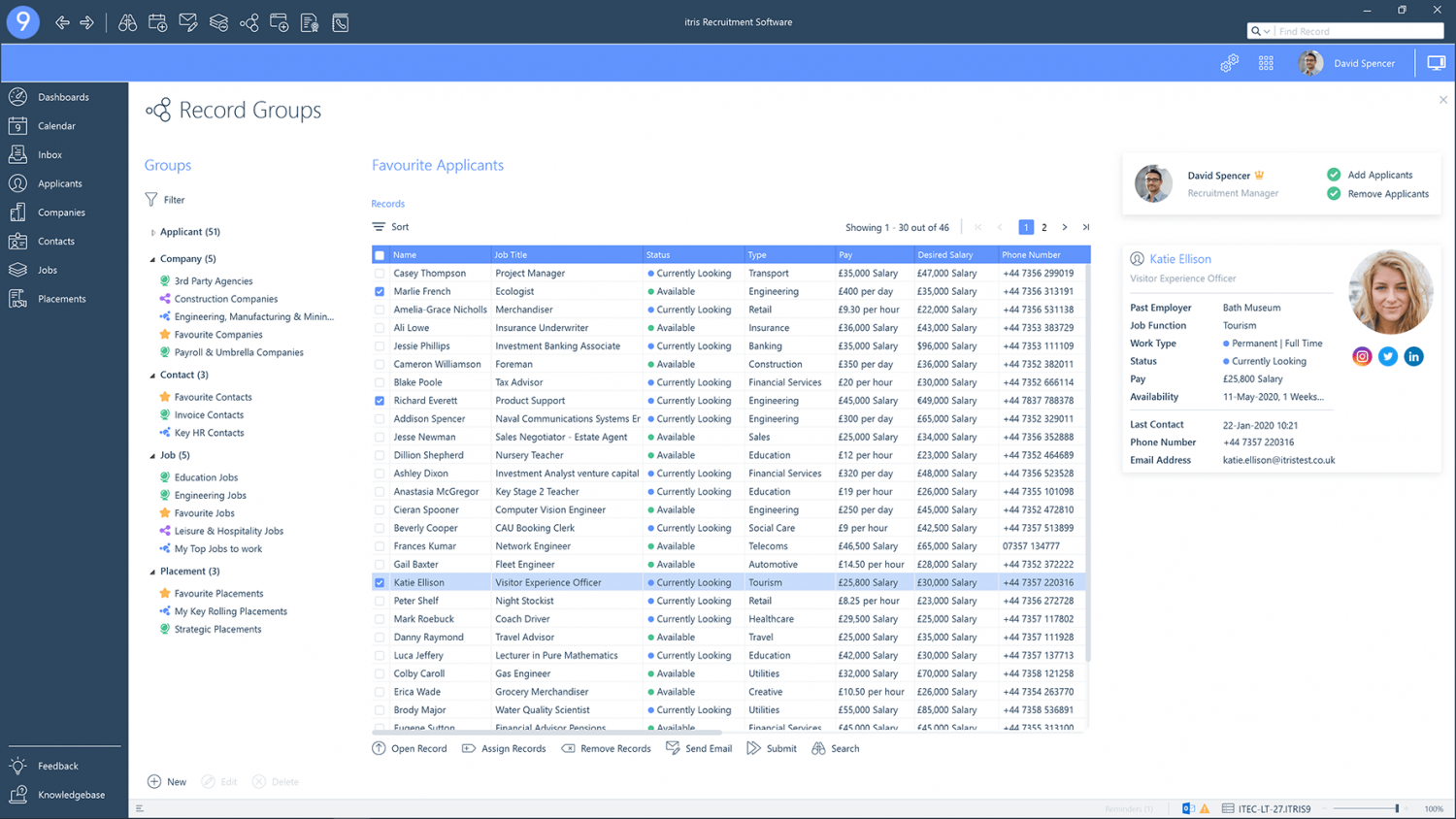 itris 9 groups screenshot