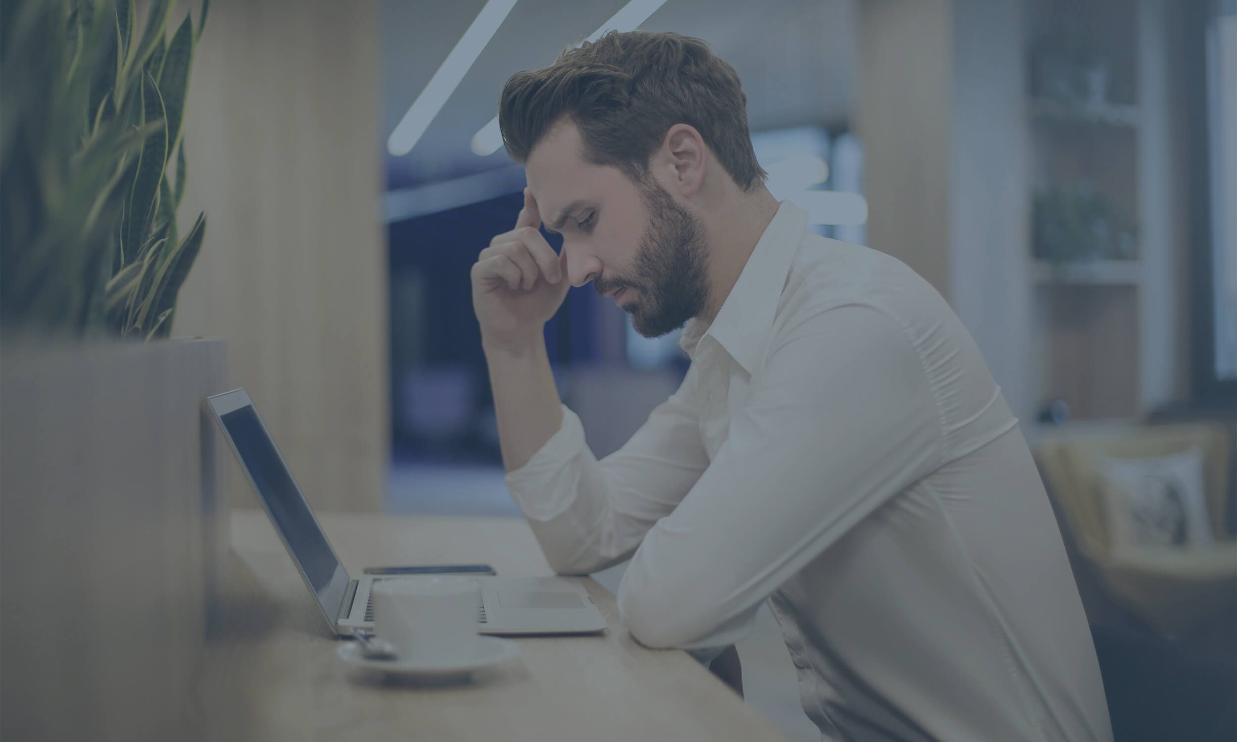 man suffering with january blues