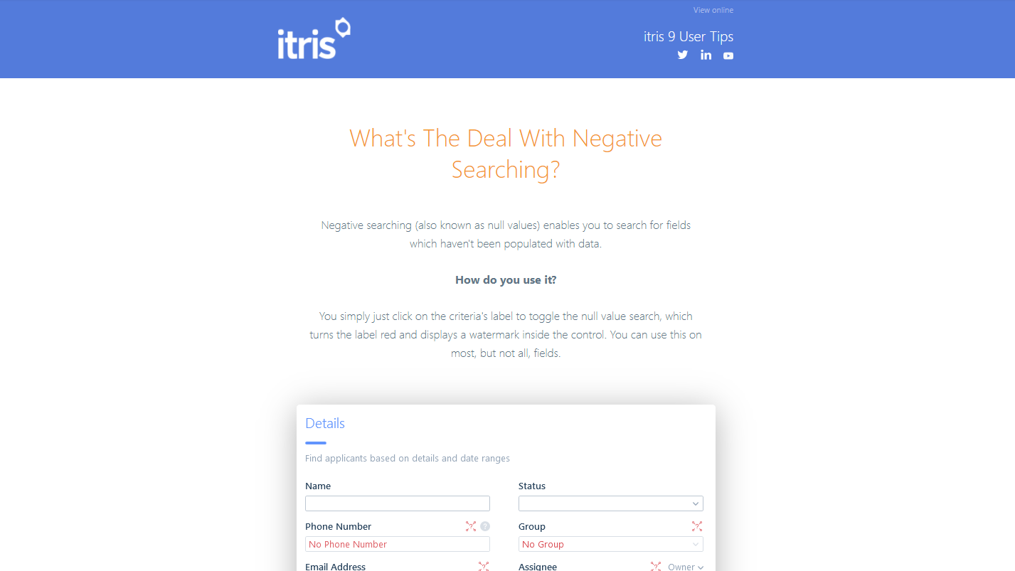 itris 9 user tips mailshot