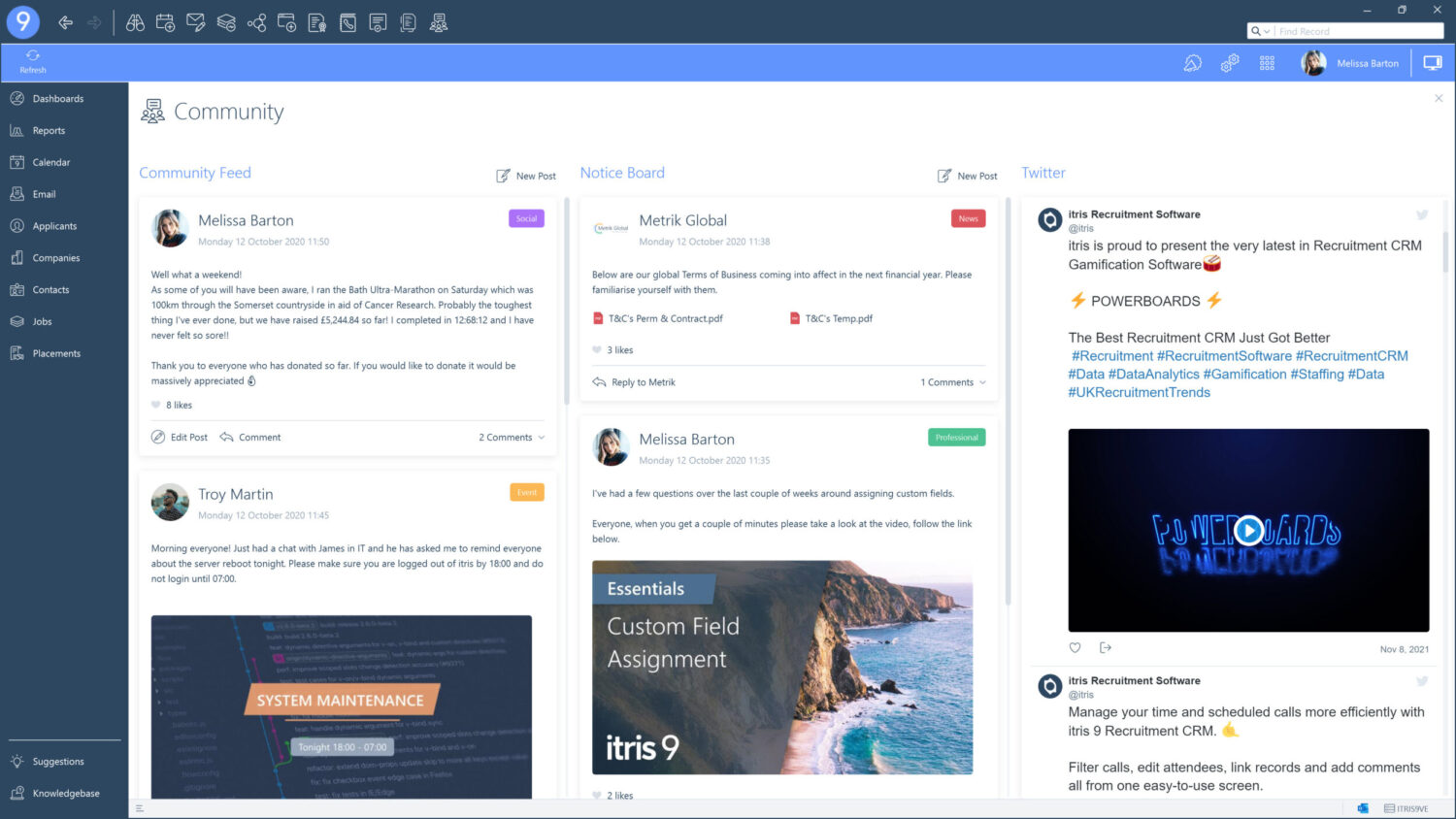 The Best Recruitment Software and CRM | itris 9 Community Hub 2