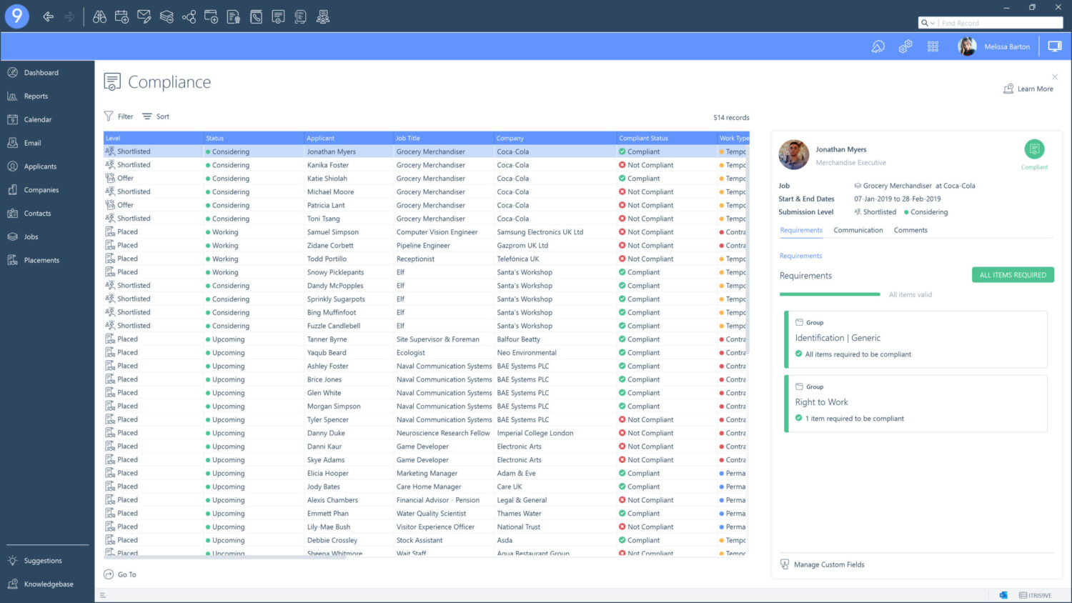 The Best Recruitment Software and CRM | itris 9 Compliance