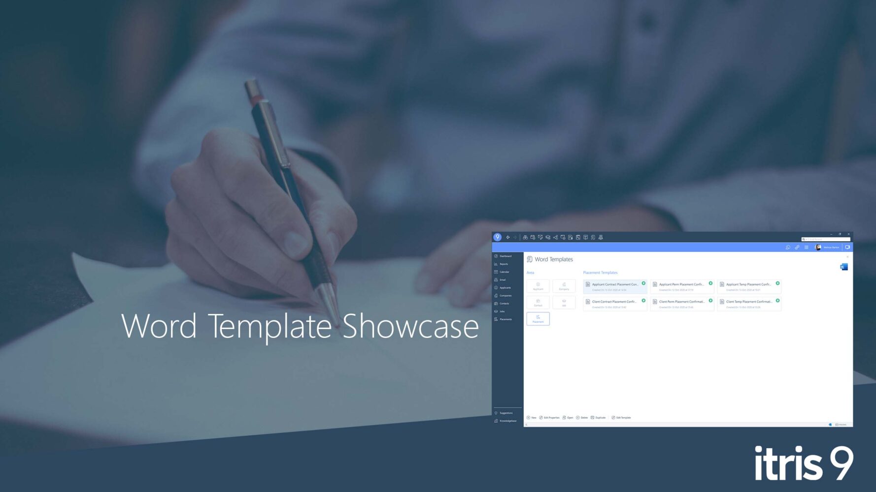 Recruitment CRM software itris 9 | Word Template | Showcase Video