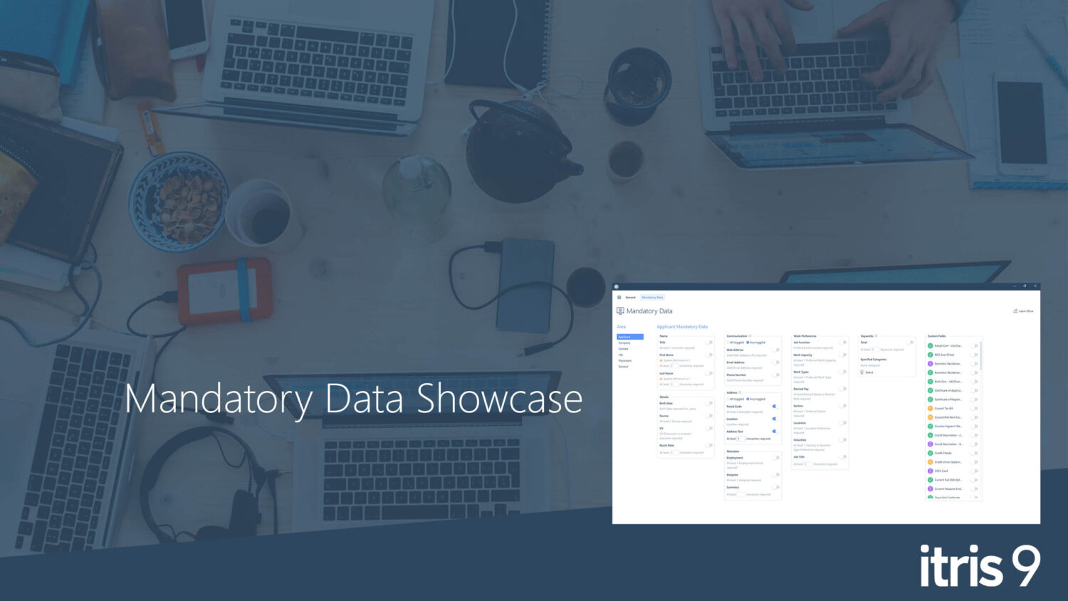 Recruitment CRM software itris 9 | Mandatory Data | Showcase Video