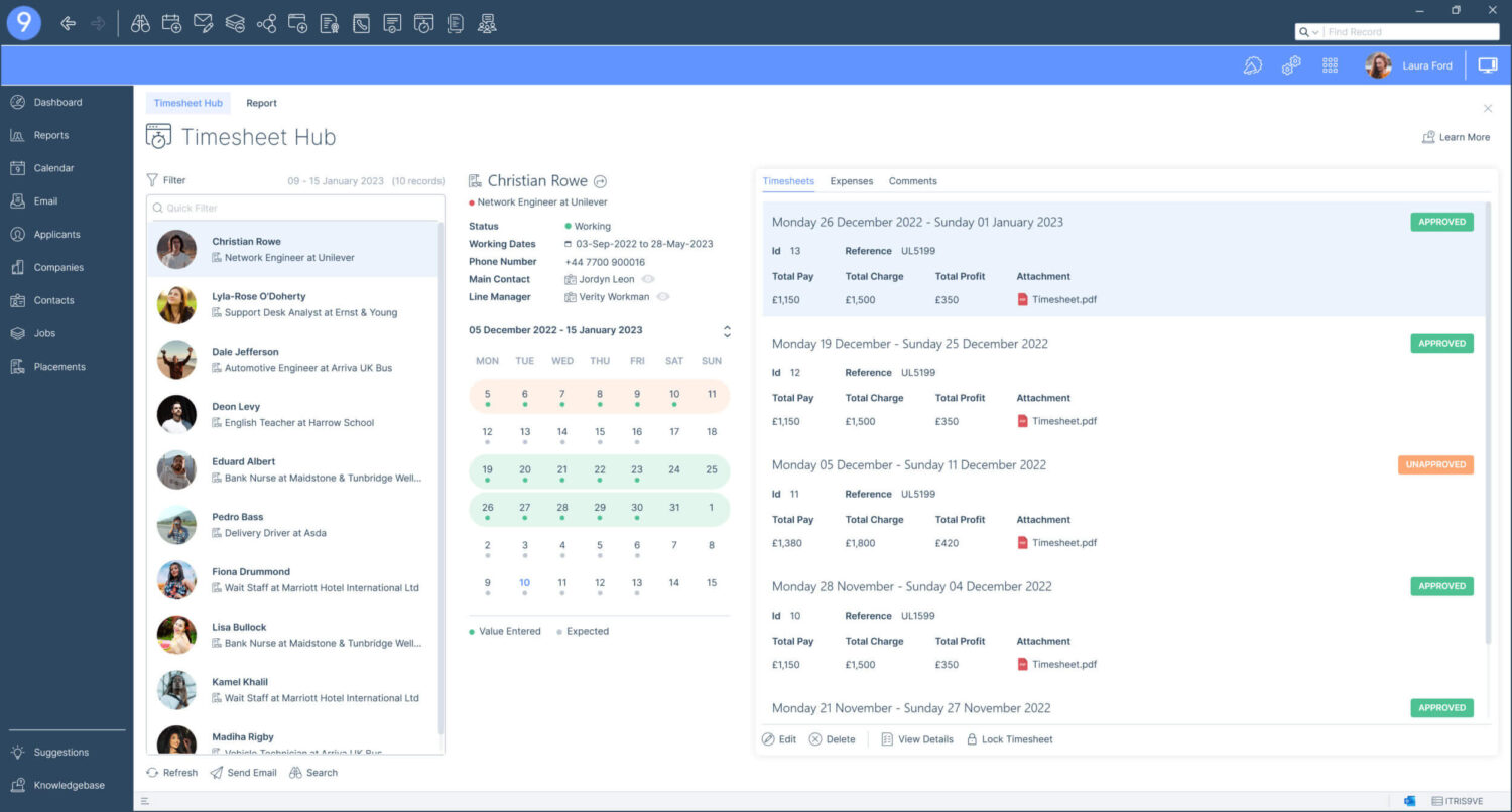 Recruitment CRM Timesheets