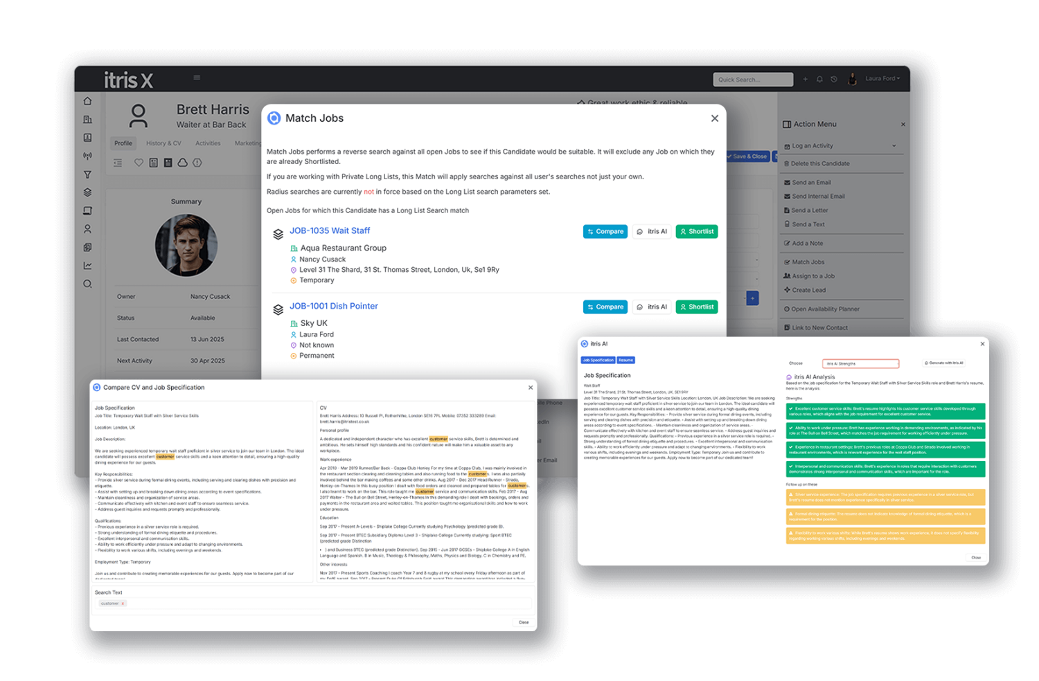 AI-powered job and candidate matching in a recruitment ATS system