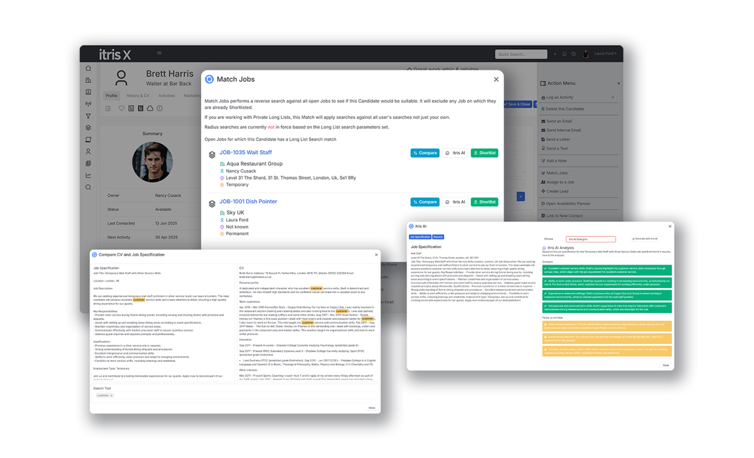 AI-powered job and candidate matching in a recruitment ATS system